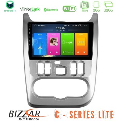 Bizzar C Series Lite 4Core Android14 2+32GB  Dacia Duster/Sandero/Logan Navigation Multimedia Tablet 9