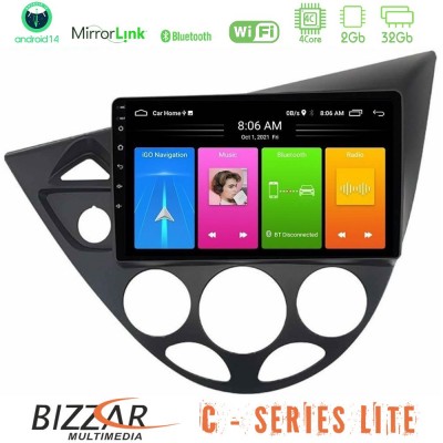 Bizzar C Series Lite 4Core Android14 2+32GB  Ford Focus 1999-2004 Navigation Multimedia Tablet 9