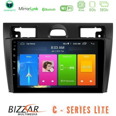 Bizzar C Series Lite 4Core Android14 2+32GB  Ford Fiesta/Fusion Navigation Multimedia Tablet 9