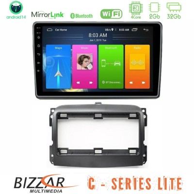 Bizzar C Series Lite 4Core Android14 2+32GB  Fiat 500L Navigation Multimedia Tablet 10