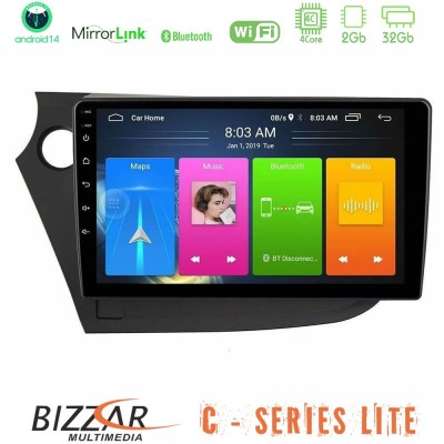 Bizzar C Series Lite 4Core Android14 2+32GB  Honda Insight 2009-2015 Navigation Multimedia Tablet 9