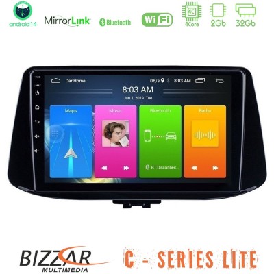 Bizzar C Series Lite 4Core Android14 2+32GB  Hyundai i30 Navigation Multimedia Tablet 9