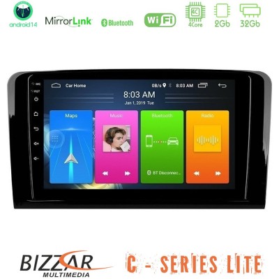 Bizzar C Series Lite 4Core Android14 2+32GB  Mercedes ML/GL Class Navigation Multimedia Tablet 9