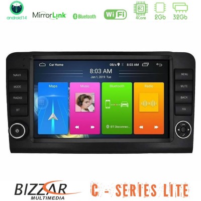 Bizzar C Series Lite 4Core Android14 2+32GB  Mercedes ML/GL Class W164 2006-2011 Navigation Multimedia Tablet 9