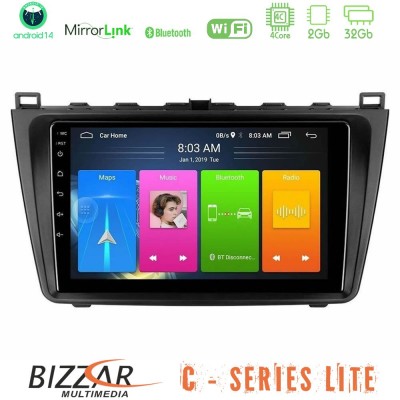 Bizzar C Series Lite 4Core Android14 2+32GB  Mazda 6 2008-2012 Navigation Multimedia Tablet 9