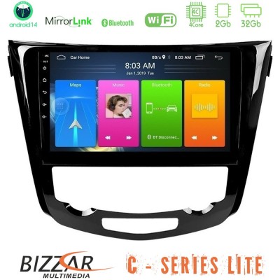 Bizzar C Series Lite 4Core Android14 2+32GB  Nissan Qashqai J11 (AUTO A/C) Navigation Multimedia Tablet 10