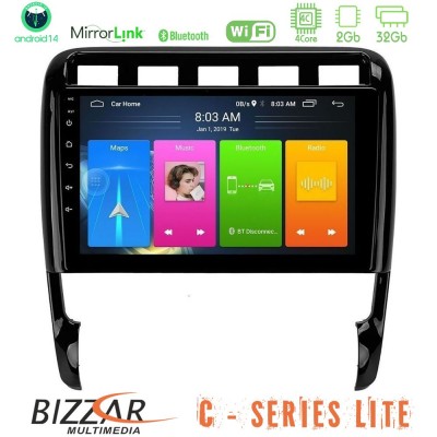Bizzar C Series Lite 4Core Android14 2+32GB  Porsche Cayenne 2003-2010 Navigation Multimedia Tablet 9