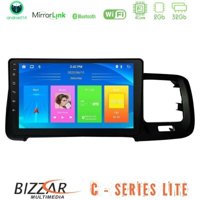 Bizzar C Series Lite 4Core Android14 2+32GB  Volvo S60 2010-2018 Navigation Multimedia Tablet 9