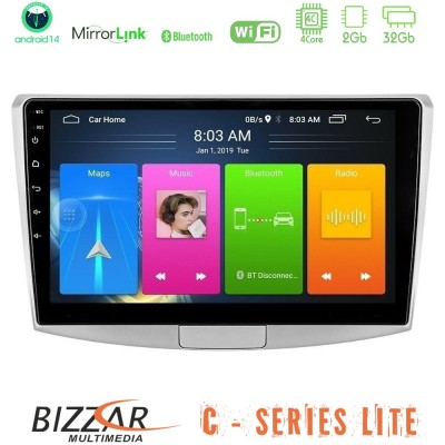 Bizzar C Series Lite 4Core Android14 2+32GB  VW Passat Navigation Multimedia Tablet 10