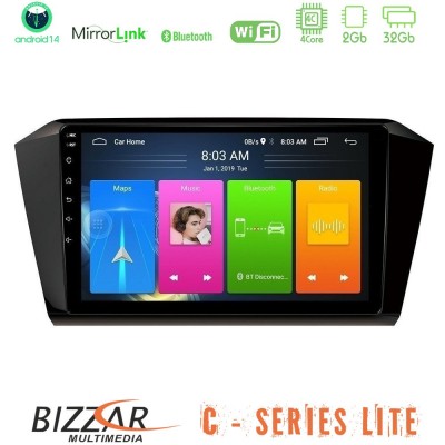Bizzar C Series Lite 4Core Android14 2+32GB  VW Passat Navigation Multimedia Tablet 10