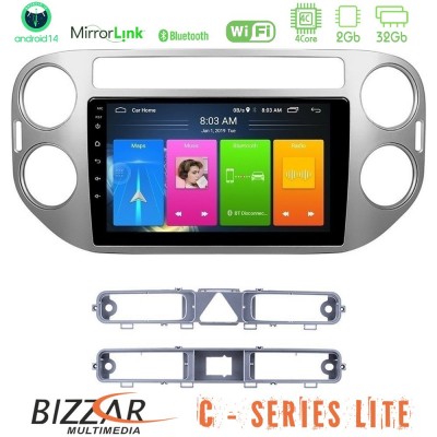 Bizzar C Series Lite 4Core Android14 2+32GB  VW Tiguan Navigation Multimedia Tablet 9