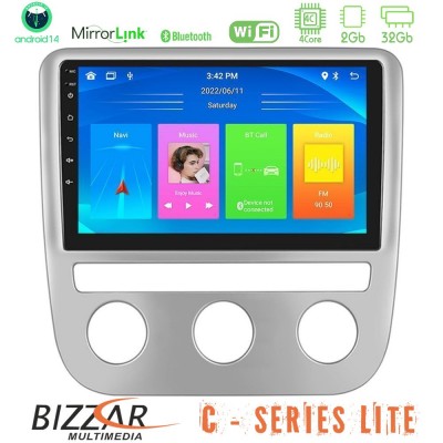 Bizzar C Series Lite 4Core Android14 2+32GB  VW Scirocco 2008-2014 Navigation Multimedia Tablet 9