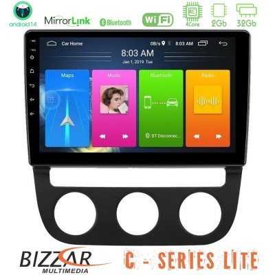 Bizzar C Series Lite 4Core Android14 2+32GB  VW Jetta Navigation Multimedia Tablet 10