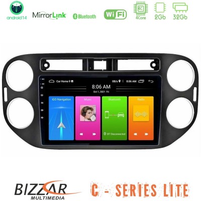 Bizzar C Series Lite 4Core Android14 2+32GB  VW Tiguan Navigation Multimedia Tablet 9