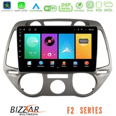 Bizzar F2 Series 8Core Android16 4+64GB  Hyundai i20 2009-2012 Manual A/C Navigation Multimedia Tablet 9