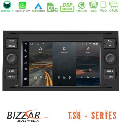 Bizzar Ford Old Universal 8core Android14 4+64GB Navigation Multimedia Deckless 7