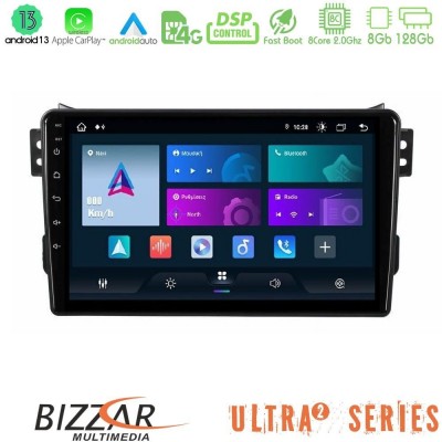 Bizzar Ultra Series Suzuki Splash & Opel Agila 2008-2014 8core Android13 8+128GB Navigation Multimedia Tablet 9