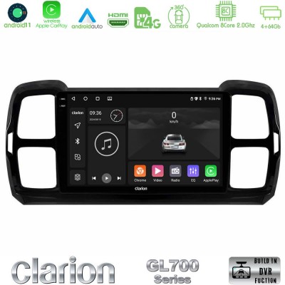 Clarion GL700 Series Citroen DS5 Aircross 2017-2021 8Core Android11 4+64GB Navigation Multimedia Tablet 9″ Με Carplay & Android Auto Με Carplay & Android Auto