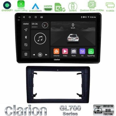 Clarion GL700 Series 8Core Android11 4+64GB Chrysler / Dodge / Jeep Navigation Multimedia Tablet 10