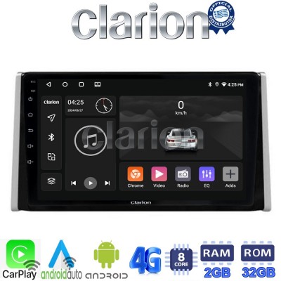 CLARION GL71572 Οθόνη OEM Multimedia Αυτοκινήτου για TOYOTA RAV 4  2019 >  (CarPlay/AndroidAuto/BT/GPS/WIFI/GPRS)