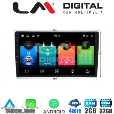 LM Digital - LM N4909 GPS Οθόνη universal tablet style Multimedia Αυτοκινήτου 9inch (CarPlay/AndroidAuto/BT/GPS/WIFI)