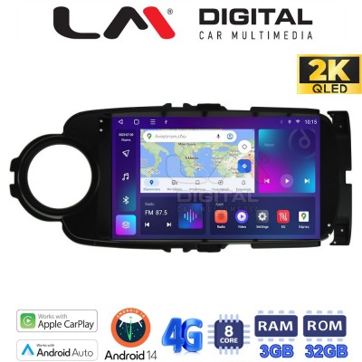 LM Digital - LM ZD8454B GPS Οθόνη OEM Multimedia Αυτοκινήτου για Toyota Yaris 2015 > 2019 (CarPlay/AndroidAuto/BT/GPS/WIFI/GPRS)