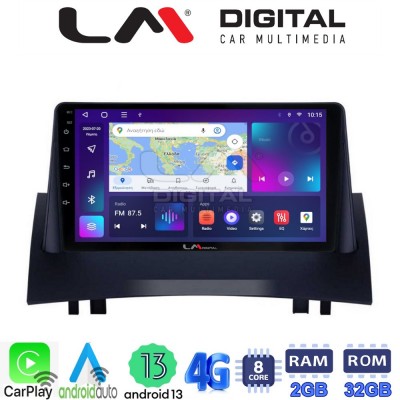 LM Digital - LM ZE8138 GPS Οθόνη OEM Multimedia Αυτοκινήτου για Renault Megane2 2002 > 2008 (CarPlay/AndroidAuto/BT/GPS/WIFI/GPRS)