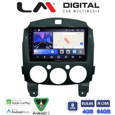 LM Digital - LM ZK8430 GPS Οθόνη OEM Multimedia Αυτοκινήτου για MAZDA 2 2007>2014 (CarPlay/AndroidAuto/BT/GPS/WIFI)