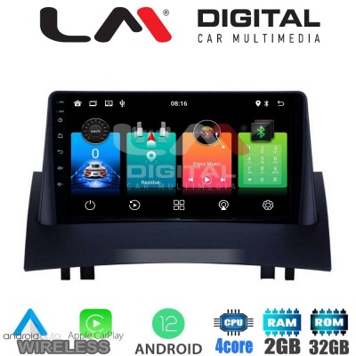 LM Digital - LM ZN4138 GPS Οθόνη OEM Multimedia Αυτοκινήτου για Renault Megane2 2002 > 2008 (CarPlay/AndroidAuto/BT/GPS/WIFI/GPRS)