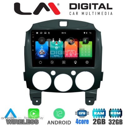LM Digital - LM ZN4430 GPS Οθόνη OEM Multimedia Αυτοκινήτου για MAZDA 2 2007>2014 (CarPlay/AndroidAuto/BT/GPS/WIFI/GPRS)
