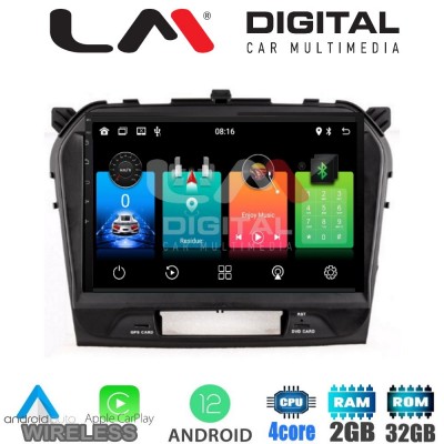 LM Digital - LM ZN4571 GPS Οθόνη OEM Multimedia Αυτοκινήτου για SUZUKI VITARA & BREZZA 2016> (CarPlay/AndroidAuto/BT/GPS/WIFI/GPRS)
