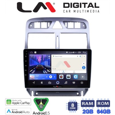 LM Digital - LM ZW8017 GPS Οθόνη OEM Multimedia Αυτοκινήτου για PEUGEOT 307 2001 > 2008  (CarPlay/AndroidAuto/BT/GPS/WIFI)